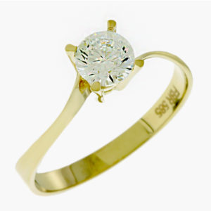 Χρυσό Μονόπετρο Δαχτυλίδι Κ14 (081222)