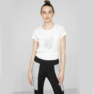 4F Γυναικείο T-shirt Λευκό με Στάμπα