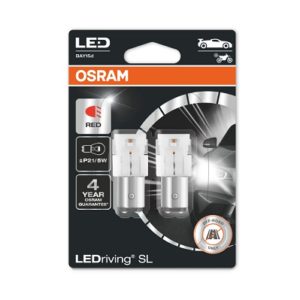 Osram W21/5W Ledriving SL Red 12V 1.4W 2τμχ