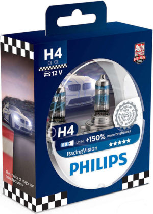 Philips H4 RacingVision +150% 12V 2τμχ