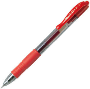 Στυλό Pilot G-2 Gel Κόκκινο 0.7mm με κουμπί και Grip