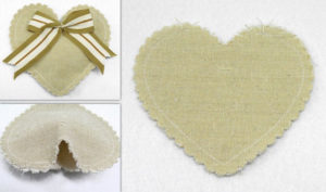 Πουγκί σε σχήμα καρδιάς σε φυσικό χρώμα της άμμου 12Χ12εκ, 20τμχ.