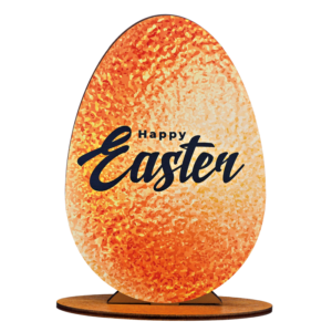Πασχαλινό Αυγό, διακοσμητικό από πλεξι γκλας Happy Easter 14.5X21εκ.