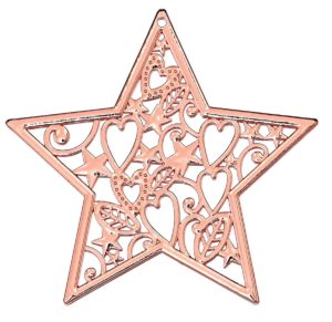 Αστέρι μεταλλικό μάνταλα ροζ χρυσό για diy κατασκευές 6Χ6εκ.