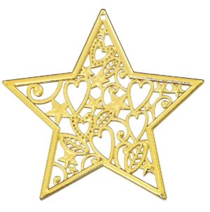 Αστέρι μεταλλικό μάνταλα χρυσό για diy κατασκευές 6Χ6εκ.