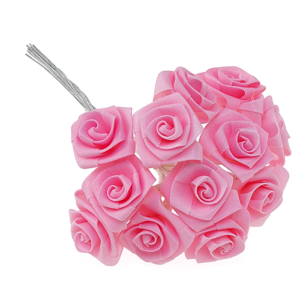 Λουλούδι Τριαντάφυλλο ροζ χρώμα 2εκ, 12τμχ.