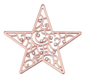 Αστέρι μεταλλικό με στρας, ροζ χρυσό για diy κατασκευές 6Χ6εκ.