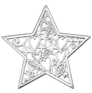 Αστέρι μεταλλικό μάνταλα ασημί για diy κατασκευές 6Χ6εκ.