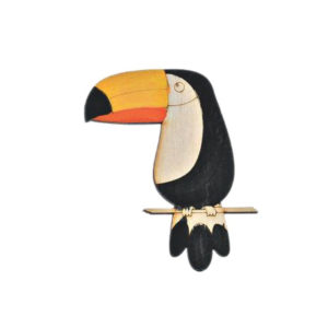 Ξύλινο διακοσμητικό τουκάν εξωτικό πουλί 6Χ8εκ.