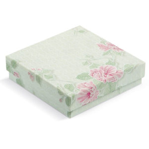 Κουτί χάρτινο τετράγωνο, floral 15x15x 4εκ.