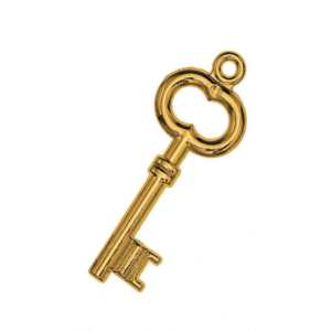 Μεταλλικό κλειδί για diy γούρια, χρυσό 1,9Χ5,1εκ, 10τμχ.
