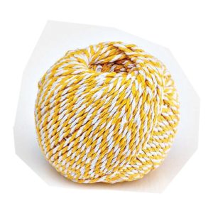 Κορδόνι δίχρωμο, βαμβακερό λευκό κίτρινο 20m.
