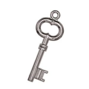 Μεταλλικό κλειδί για diy γούρια, ασημένιο 1,9Χ5,1εκ, 10τμχ.