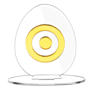 Πασχαλινό Αυγό, διακοσμητικό από πλέξι γκλας, διάφανο με μάτι 8X11εκ.