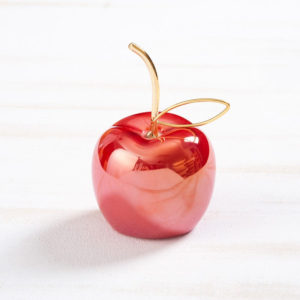 Πορσελάνινο Κόκκινο Μήλο Μπομπονιέρα Γάμου-Βάπτισης 12εκ.
