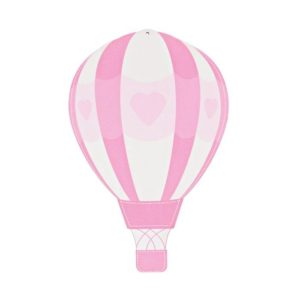 Αερόστατο ξύλινο διακοσμητικό σε ροζ χρώμα 3,3Χ5εκ 2τμχ.