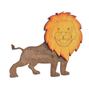 Ξύλινο διακοσμητικό λιοντάρι 9x7εκ.