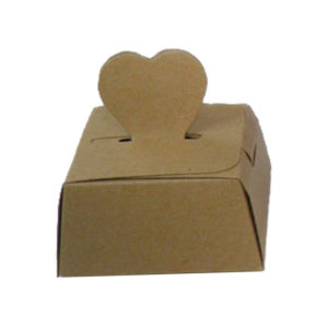 Χάρτινο κουτί με κλείσιμο καρδιά 5,5x5,5x2,5εκ, 12τμχ.