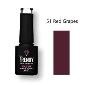 Ημιμόνιμο Βερνίκι Trendy Soak Off No51 Red Grapes 6ml
