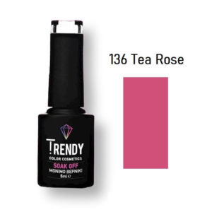 Ημιμόνιμο Βερνίκι Trendy Soak Off No136 Tea Rose 6ml
