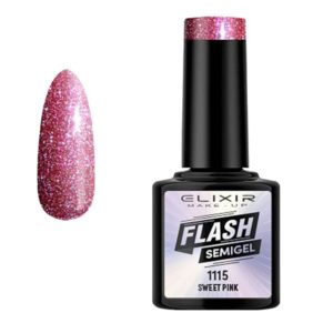 Ημιμόνιμο Βερνίκι Elixir Semi Gel Flash 1115 Sweet Pink 8ml