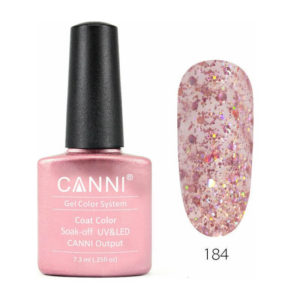 Canni Soak Off Uv/Led 184 Pink Glitter - 7.3ml