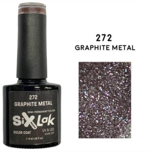Ημιμόνιμο Βερνίκι SixLak Uv & Led Soak Off No272 Graphite Metal 8ml