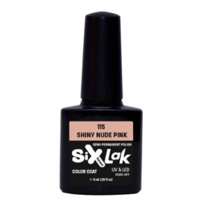 Ημιμόνιμο Βερνίκι SixLak Uv & Led Soak Off No115 Shiny Nude Pink 8ml