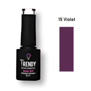 Ημιμόνιμο Βερνίκι Trendy Soak Off No15 Violet 6ml