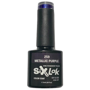 Ημιμόνιμο Βερνίκι SixLak Uv & Led Soak Off No259 Metallic Purple 8ml