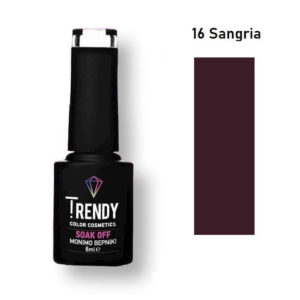 Ημιμόνιμο Βερνίκι Trendy Soak Off No16 Sangria 6ml