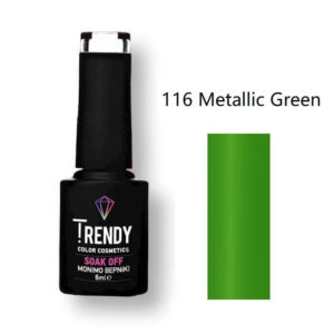 Ημιμόνιμο Βερνίκι Trendy Soak Off No116 Metallic Green 6ml