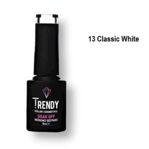 Ημιμόνιμο Βερνίκι Trendy Soak Off No13 Classic White 6ml