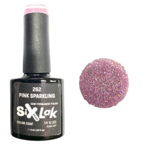 Ημιμόνιμο Βερνίκι SixLak Uv & Led Soak Off No262 Pink Sparkling 8ml