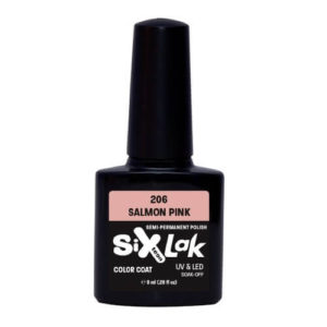 Ημιμόνιμο Βερνίκι SixLak Uv & Led Soak Off No206 Salmon Pink 8ml