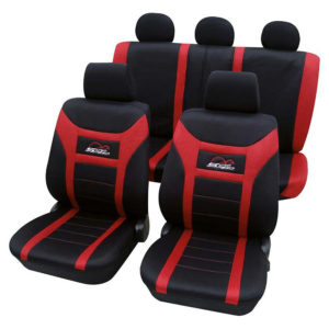 Καλύμματα καθισμάτων Petex Super Speed μαύρο-κόκκινο πολυεστέρας 11τμχ