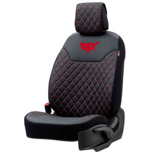 Ημικάλυμμα καθίσματος αυτοκινήτου Otom RSX Diamond δερματίνη κεντητή καπιτονέ μαύρο με κόκκινη ραφή RSXD-101 1τμχ