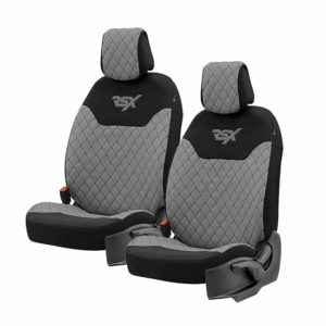 Ημικαλύμματα καθισμάτων αυτοκινήτου Otom RSX Sport ύφασμα κεντητό καπιτονέ Γκρι με μαύρη ραφή RSXL-103 2τμχ
