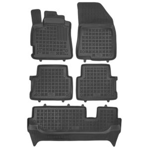 Dacia Jogger (2021+) 7 seats λαστιχένια μαύρα πατάκια σκαφάκια Rezaw Plast - 5τμχ