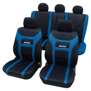 Καλύμματα καθισμάτων Petex Super Speed μαύρο-μπλε πολυεστέρας 11τμχ