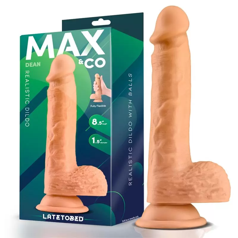 MAX +amp; CO DEAN REALISTIC DILDO WITH TESTICLES FLESH 21.5cm