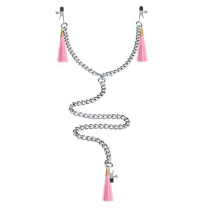 LOVETOY CHAIN WITH NIPPLE AND CLITORIS CLAMPS PINK