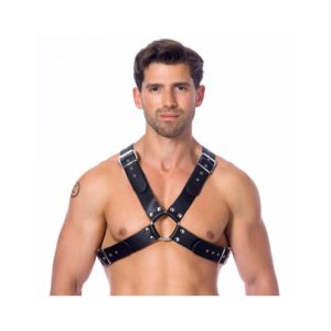 BONDAGE PLAY ADJUSTABLE LEATHER HARNESS WITH BUCKLES