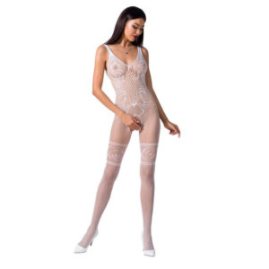 PASSION WOMAN BS069 BODYSTOCKING WHITE ONE SIZE