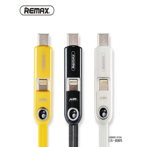 Remax Cutie Καλώδιο δεδομένων 3 σε 1 Lightning Type C Micro USB RC-073η