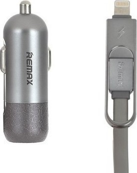 Remax Finchy Φορτιστής Αυτοκινήτου με Καλώδιο Lightning και Micro Usb 5v 3.4A