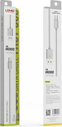 Ldnio Regular USB 2.0 to micro USB Cable Λευκό 1.2m (SY-03S)