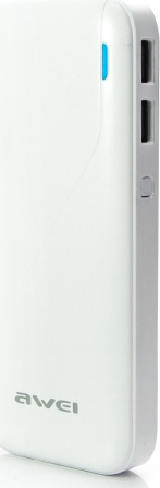 Powerbank με 2 θύρες USB AWEI P75K 10000mAh (Λευκό)