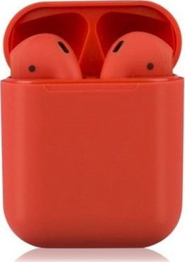 Ασύρματα Ακουστικά Earbuds Bluetooth v5 i12 TWS Wireless Touch - Κόκκινο
