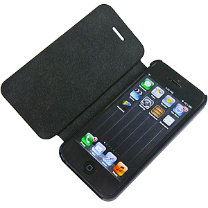 i-Phone 5 θήκη flip cover δερματίνη με μαγνητικό κλείσιμο Μαύρο